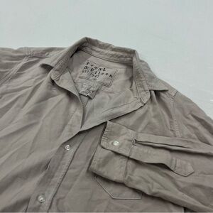 Frank & Eileen Medium Shirt Womens Barry Tan Khaki Long Sleeve Button Front